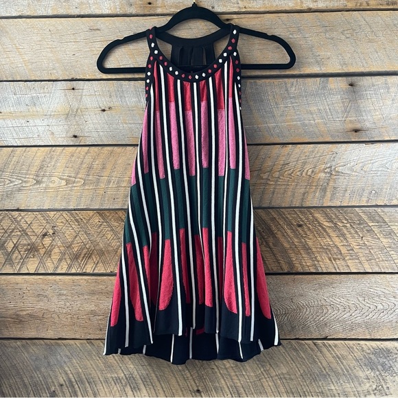 M by Missoni Women’s Sz 46 US 10 Petal Intarsia Knit Striped Halter Top Peplum - Picture 4 of 15